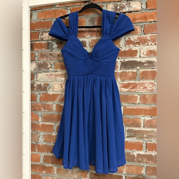 Lulus Come Away With Me Royal Blue Skater Dress Size Small - Picture 7 of 15